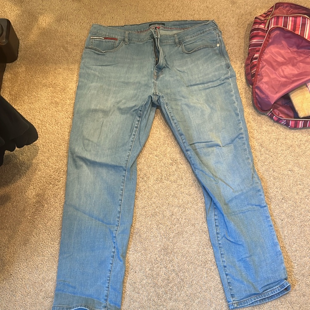 Blue bootcut jeans, never worn